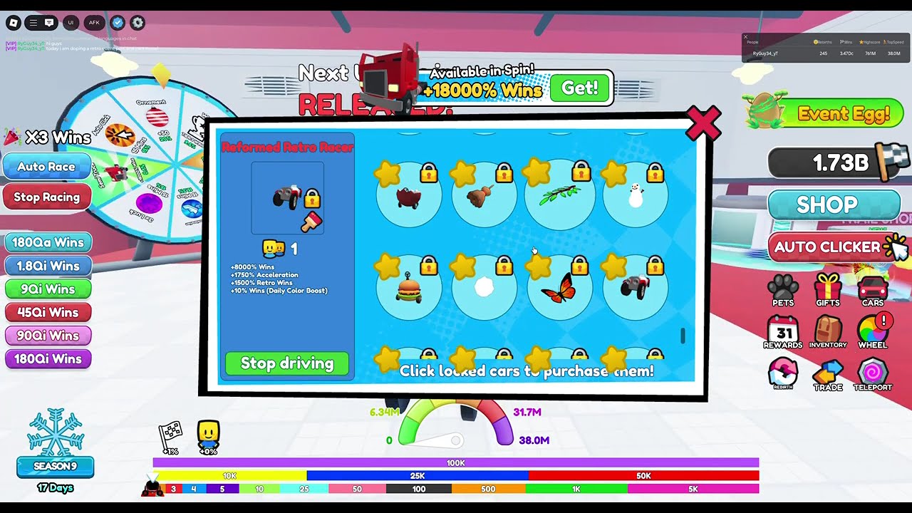Retro event- Pets, car, title and trail reveal. (Race clicker)