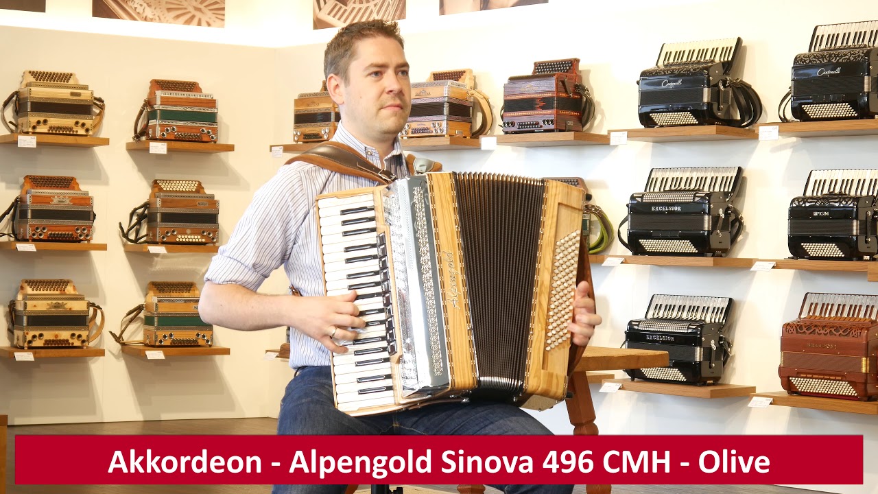 Akkordeon - Alpengold Sinova 496 CMH - Olive - musik-rumberger.de