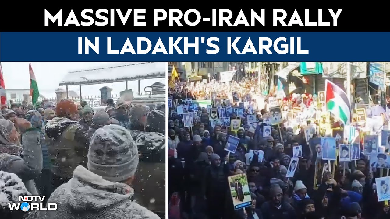 Pro Iran Protest | Massive Pro-Iran Rally In Ladakh’s Kargil In Support Of Supreme Leader Khamenei