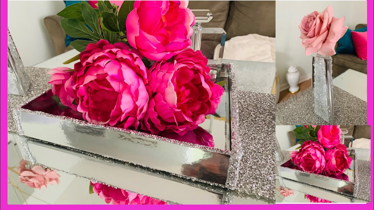 COMO HACER  BANDEJAS DECORATIVAS DE ESPEJO/COMO HACER CANDELABROS/DÓLLAR TREE DIY