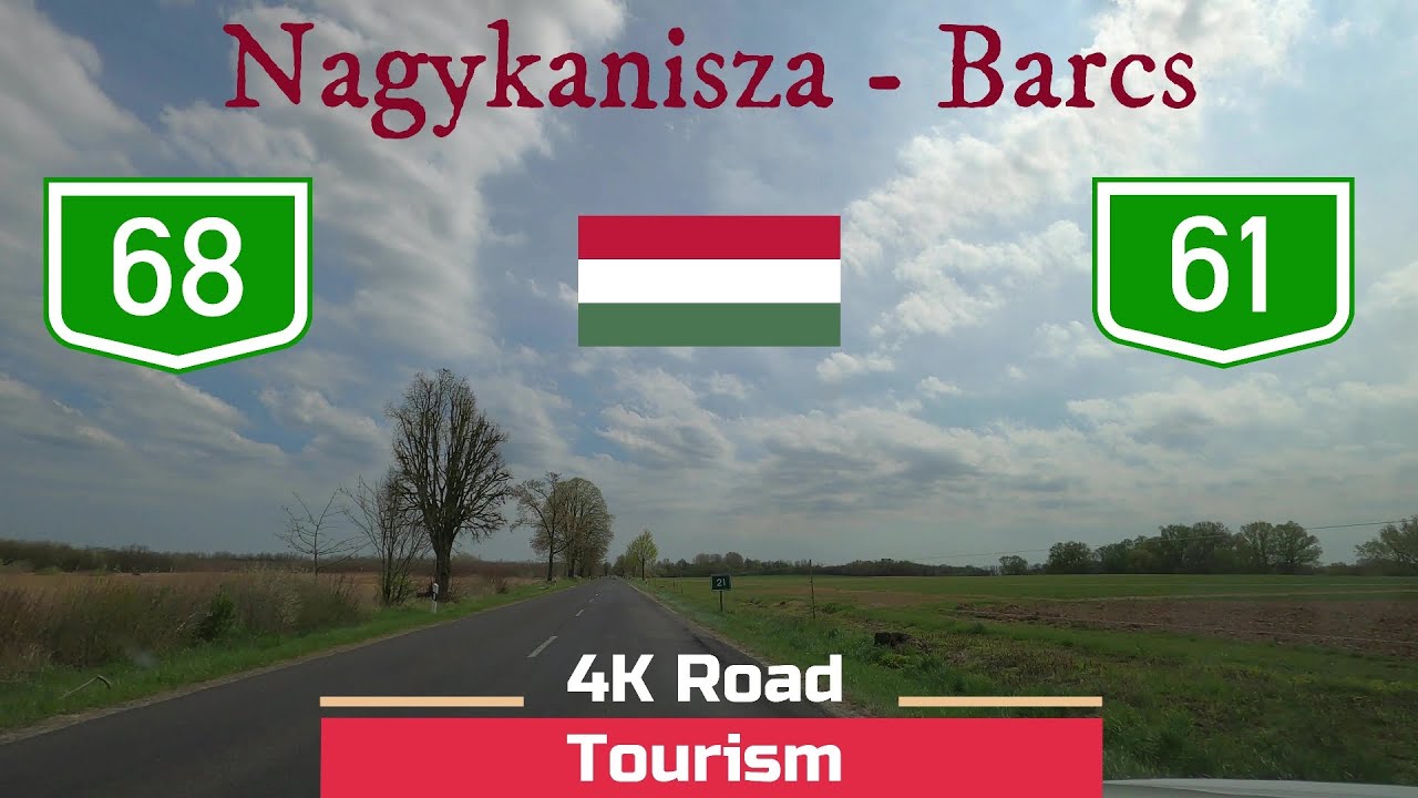 Driving Hungary: Route 68 & 61 Nagykanizsa - Barcs - 4k scenic drive from Zala County to Drava river