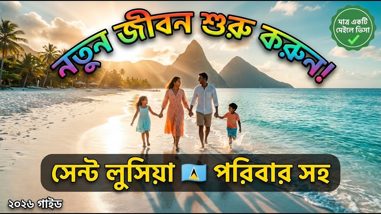 মাত্র একটি ইমেইলে সেন্ট লুসিয়া! 🇱🇨 কোনো ভিসা ঝামেলা নেই  Work Permit,  Salary, Citizenship গাইড
