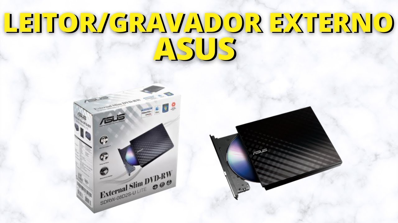 Leitor e Gravador de CD/DVD Externo Slim Asus para Desktop e Notebook! Conheça