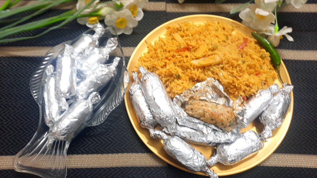 No Oil foil kababs with vegetable pulao# Toffee Kababs with Veggies Pulao