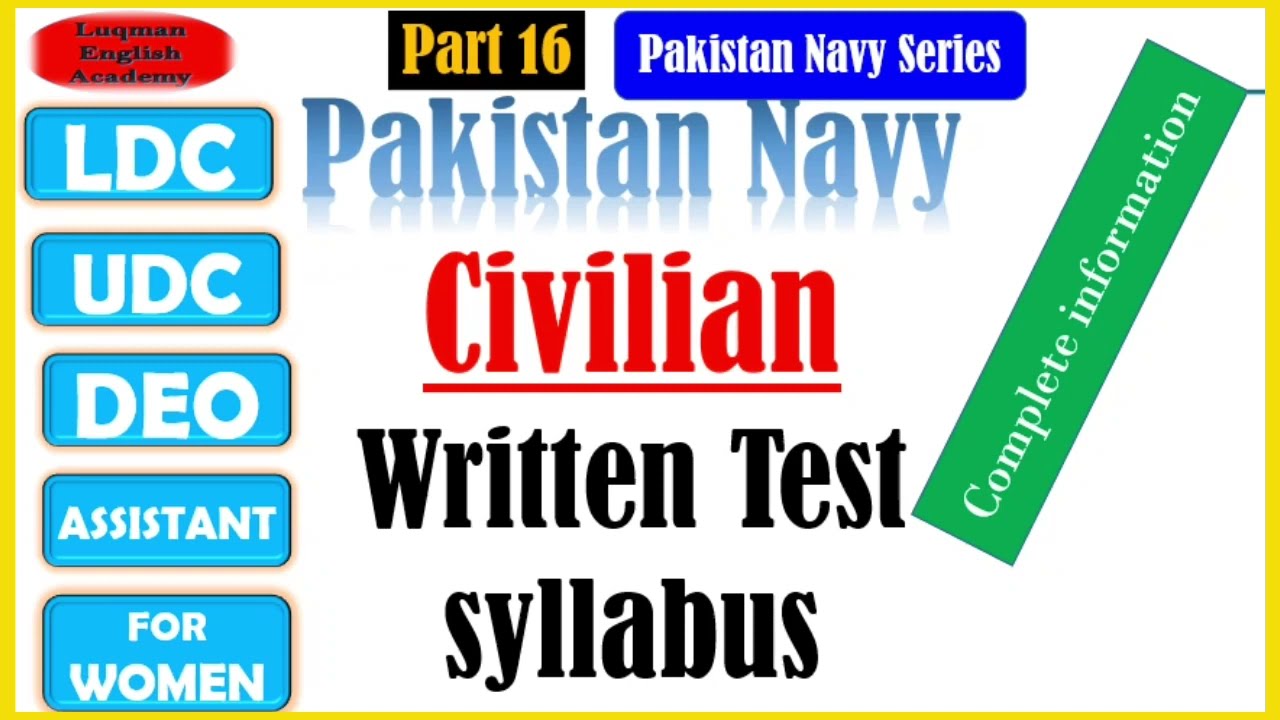 Pak navy civilian written test syllabus  LDC, UDC Pak navy civilian test syllabus pattern online