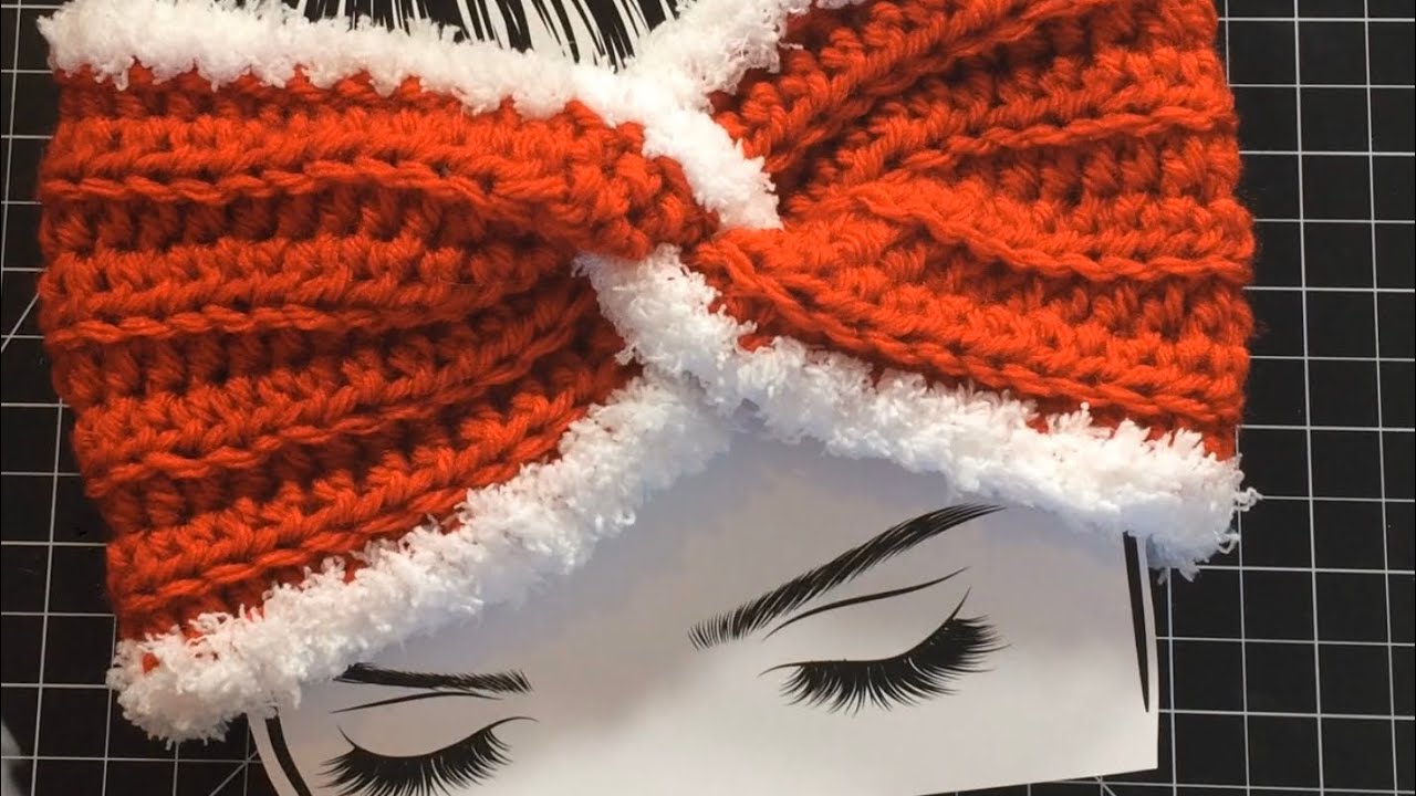 Santa Baby Crochet Twisted Ribbed Earwarmer