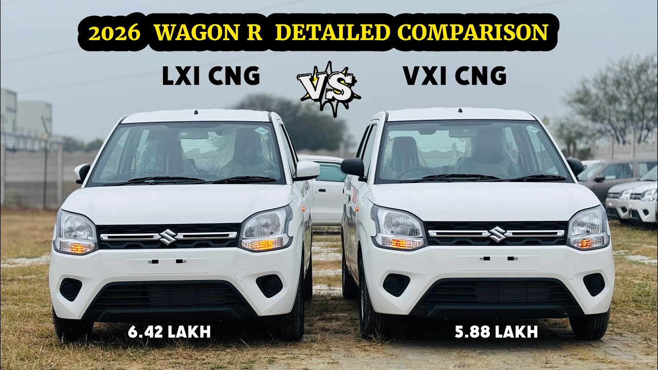 Maruti Suzuki WagonR comparison LXI CNG v/s VXI CNG ✅ which varrient should you buy ??