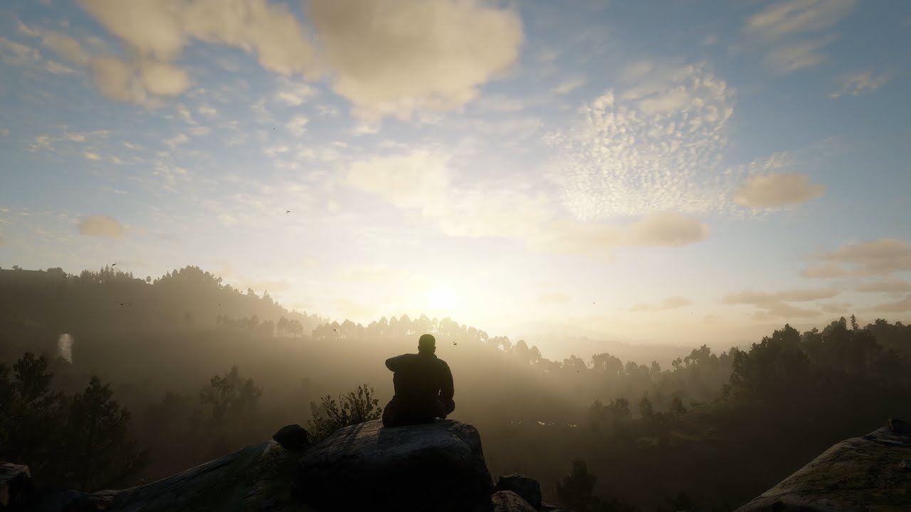 Relaxing Sunrise Over the Frontier | Red Dead Redemption 2 Ambience (4k)