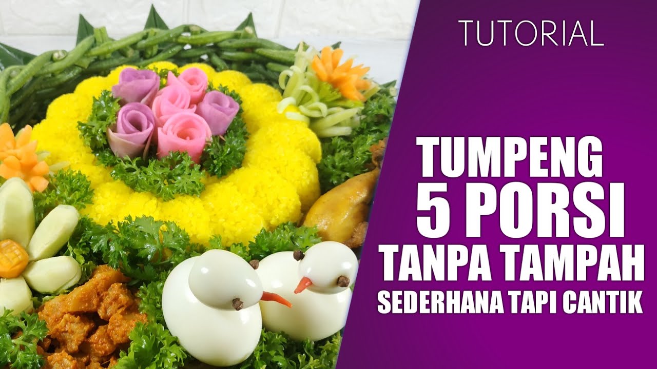 CARA MENGHIAS TUMPENG NASI KUNING MINIMALIS 5 PORSI
