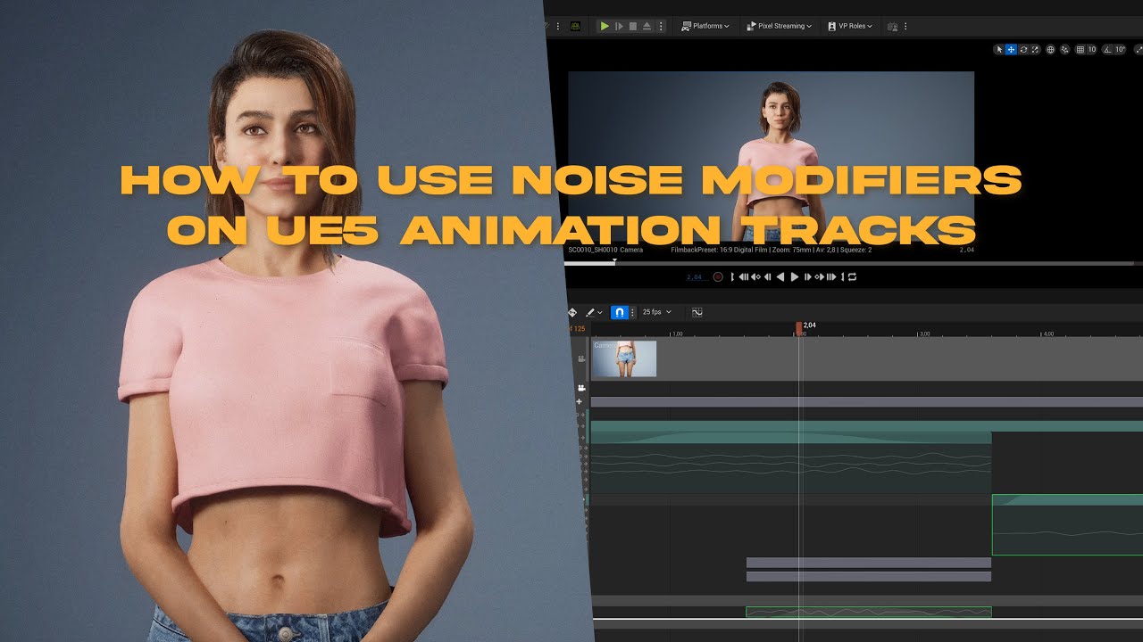 Как использовать модификаторы шума на анимационных дорожках Unreal Engine 5.7