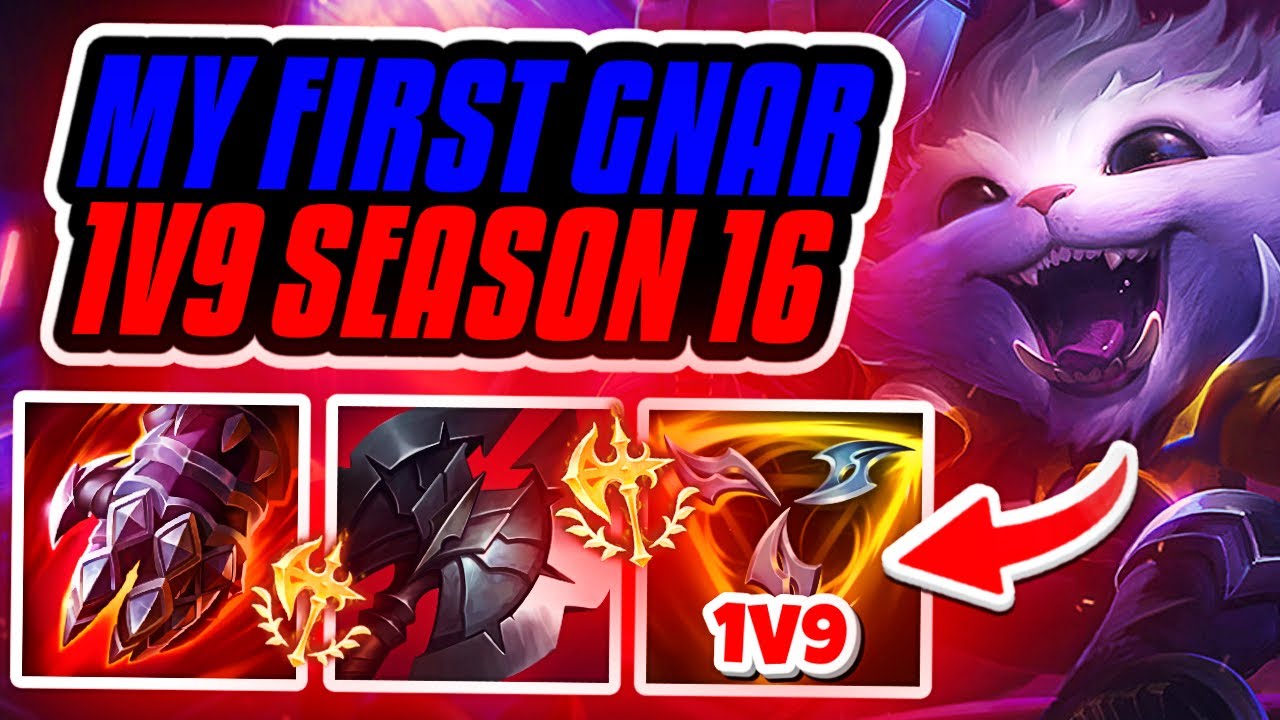 MY FIRST GNAR 1V9S IN SEASON 16!!! Season 16 Gnar Ranked Gameplay (League of Legends)
