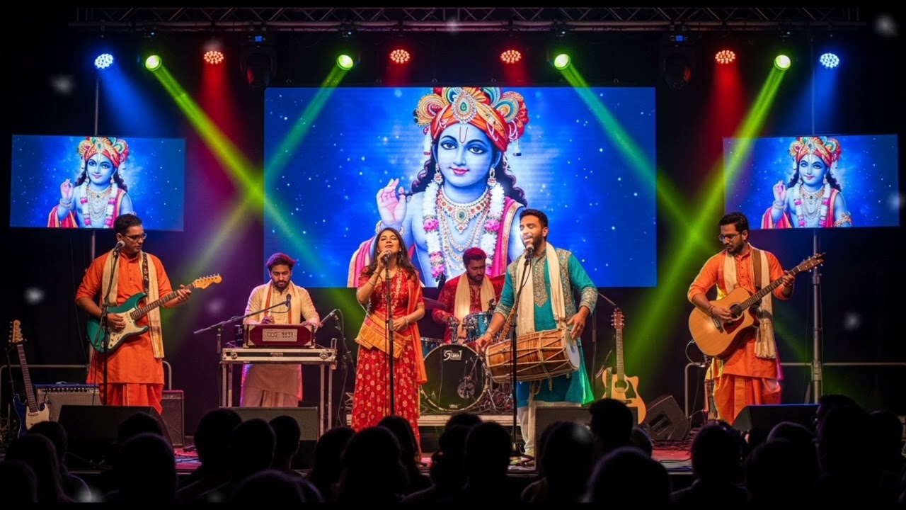 Krishna female concert in USA temple with spritual  namsongkirtan! #harekrishna #devotionalmusic 