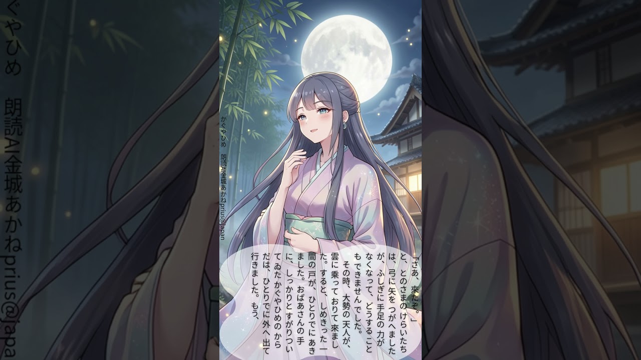 かぐやひめ　AI朗読　金嬢ハヤネ　#かぐやひめ #竹取物語 #国民学校 #昭和教材 #文部省唱歌 #国語教科書 #日本昔話 #日本文学 #月物語 #AI歌唱 #Suno