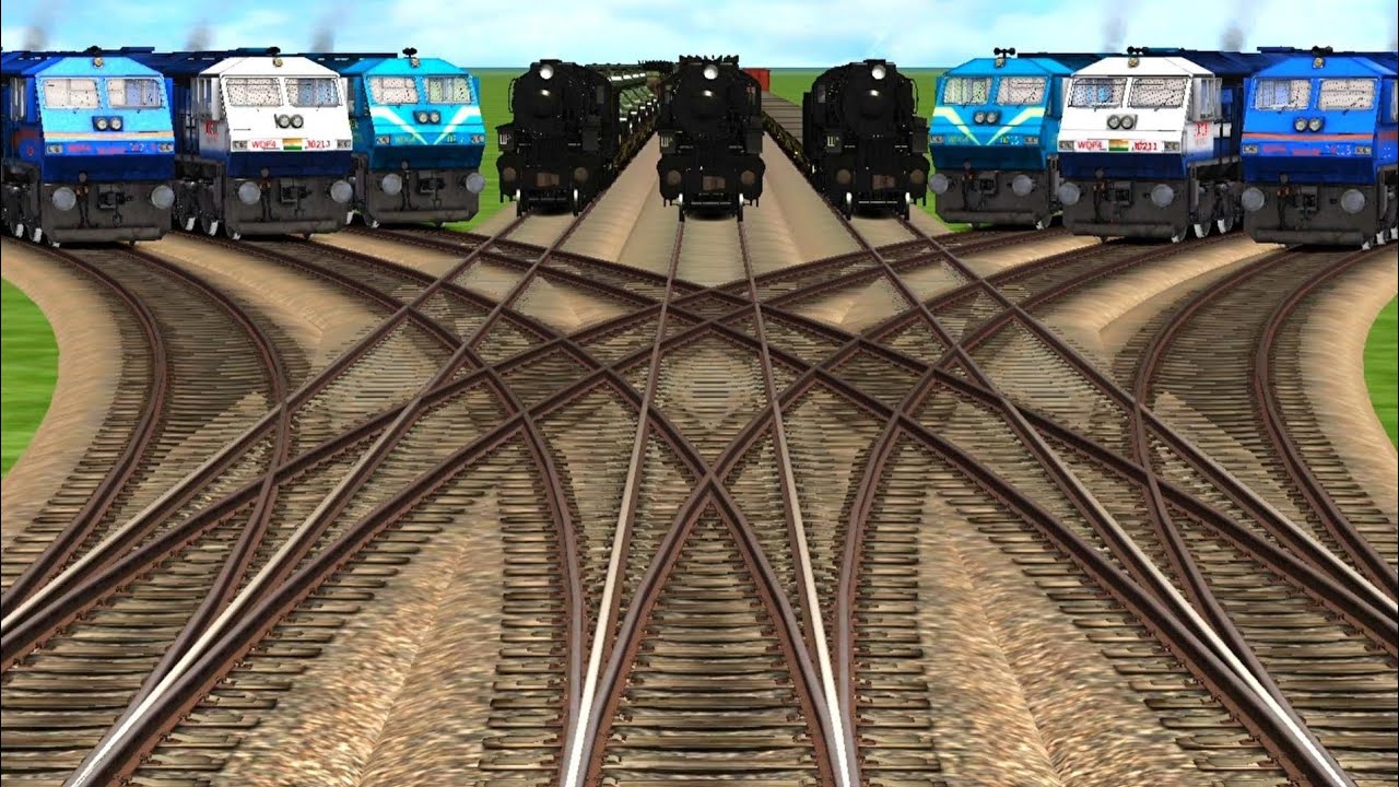 Some Trains Run At Curve Branched Railroad Track | train wala video | train wala kids videos 