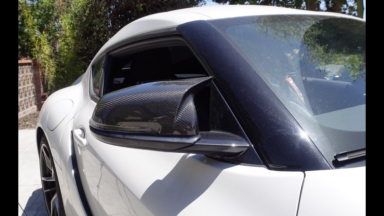 Toyota Supra Rexspeed Carbon Fiber Mirror Caps (Installation)