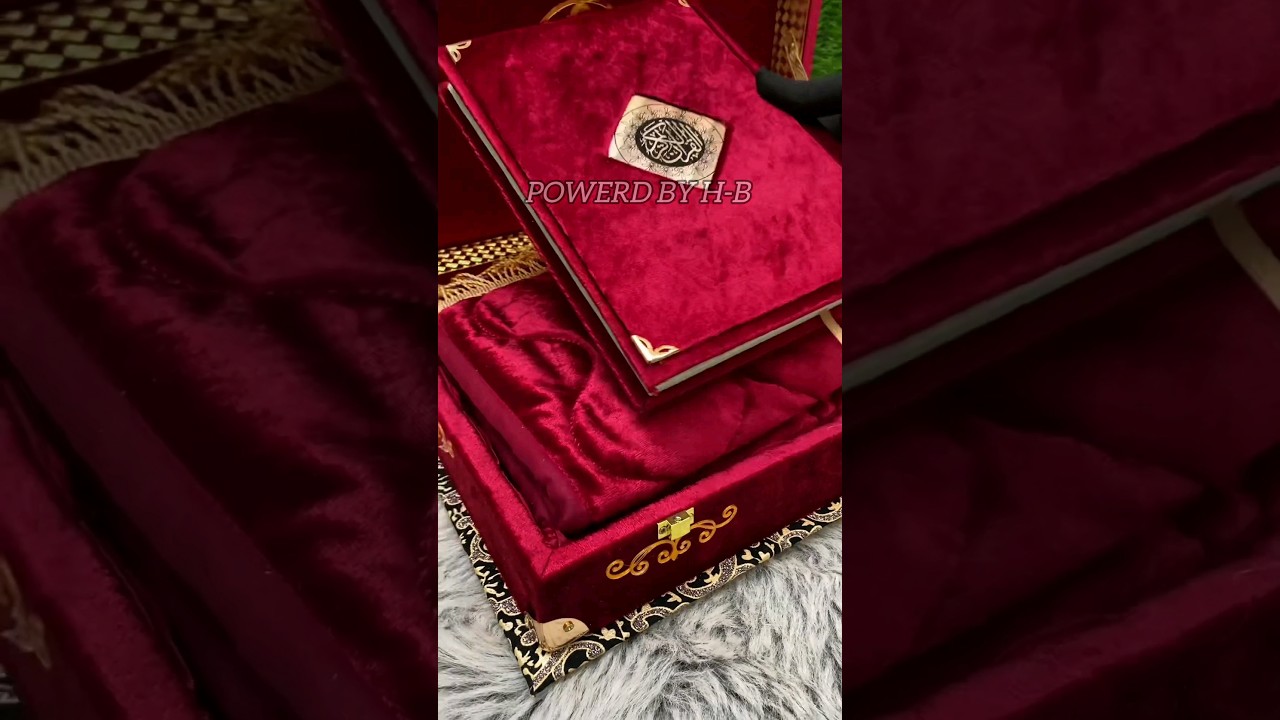 Beautiful Janamaz with Red velvet Quran Set ✨🎁🕋 #islamicartgifts #beautiful #quran