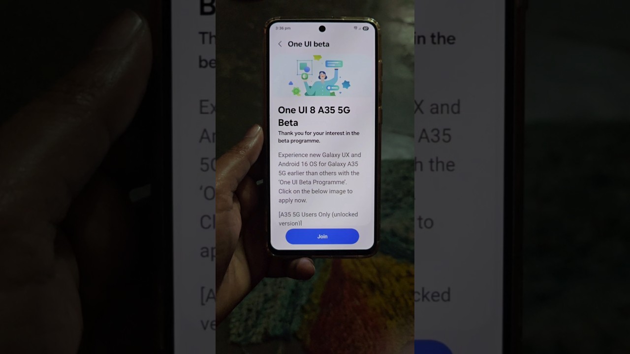 Galaxy A35 5g One ui 8 Beta Update #shorts #shortsfeed