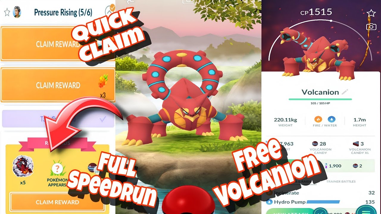 FREE Volcanion in Pokémon GO! 🔥 Quick Claim – Pressure Rising Research! #pokemongo #pokemon #free 