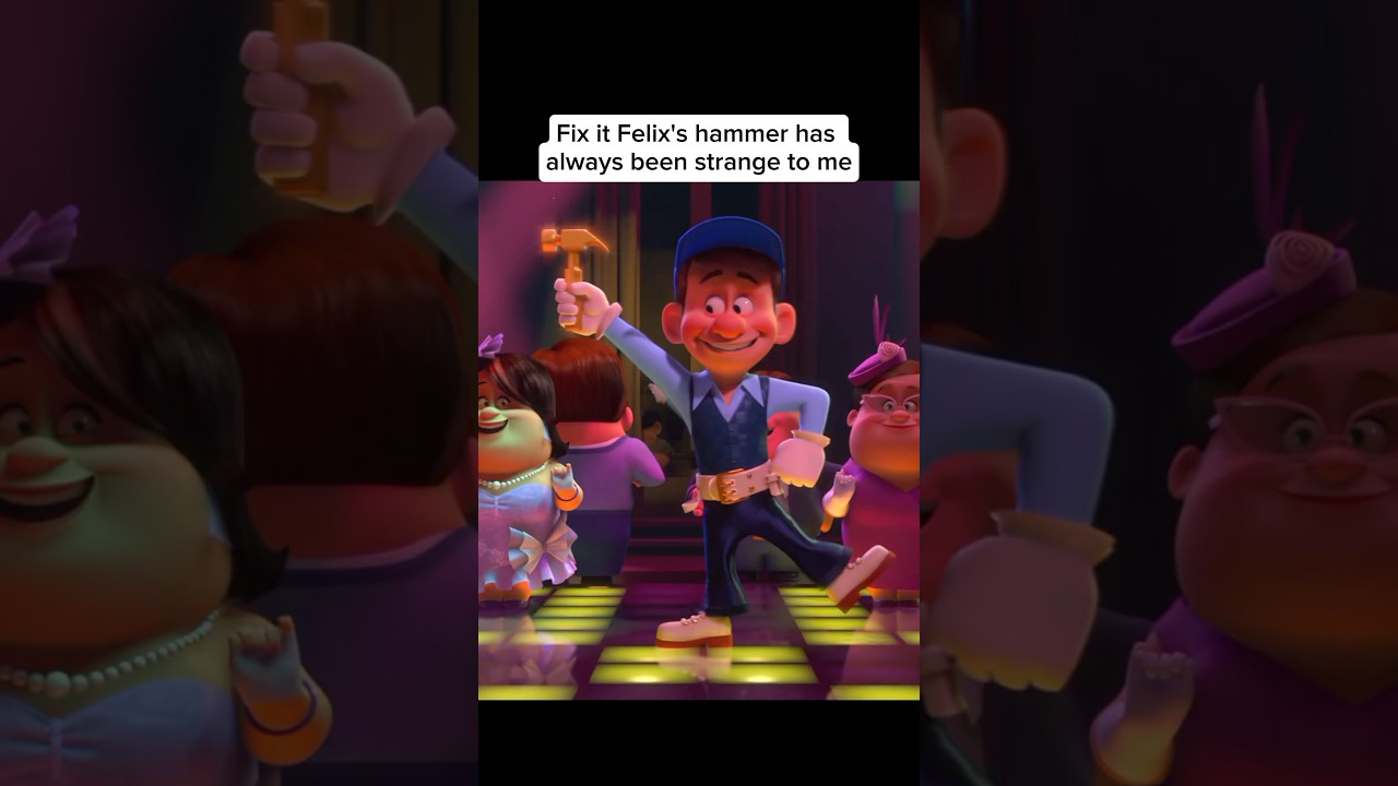 Felix&rsquo;s Hammer Has a Dark Side😱😱😱 #wreckitralph #disney #wreckitralph2 #vanellope