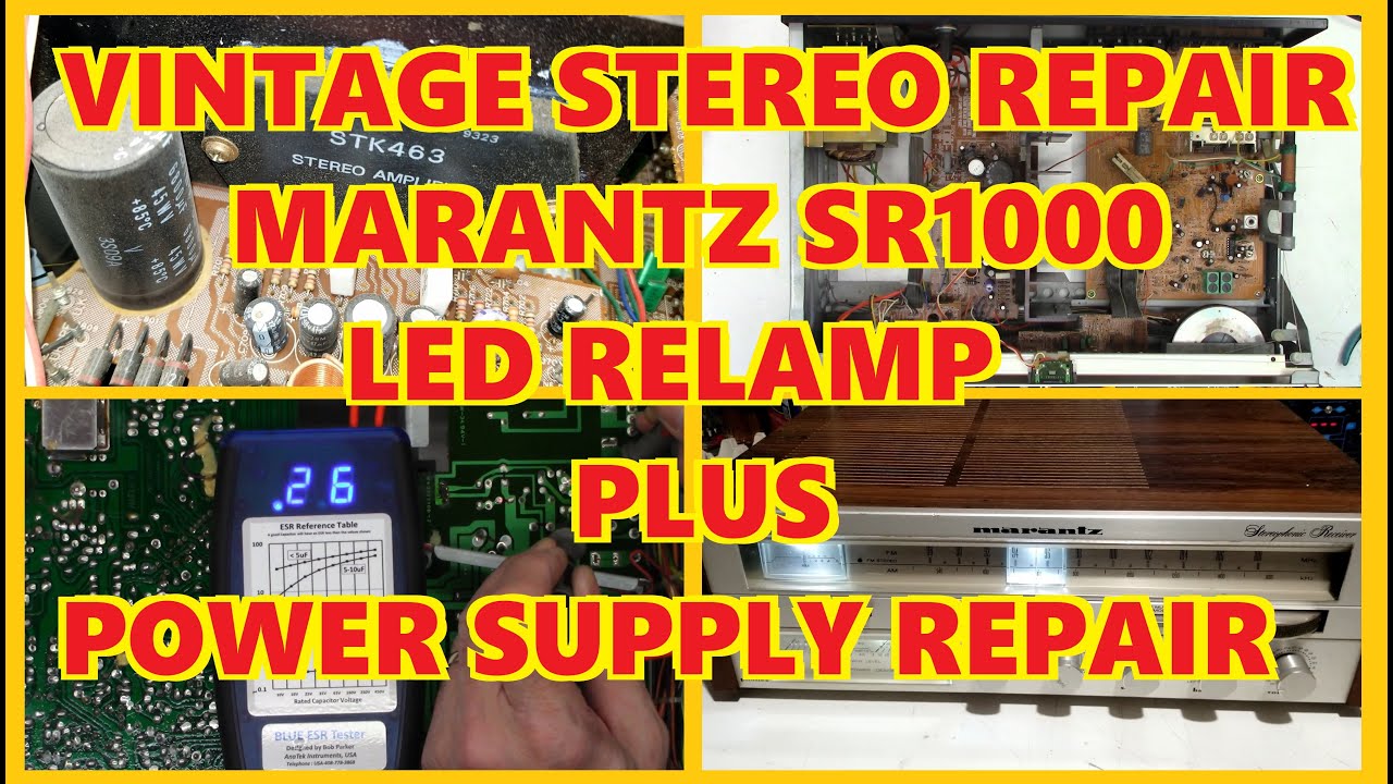 MARANTZ SR1000 RECEIVER VINTAGE STEREO REPAIR. POWER SUPPLY FAILURE. LED PANEL LAMP UPGRADE