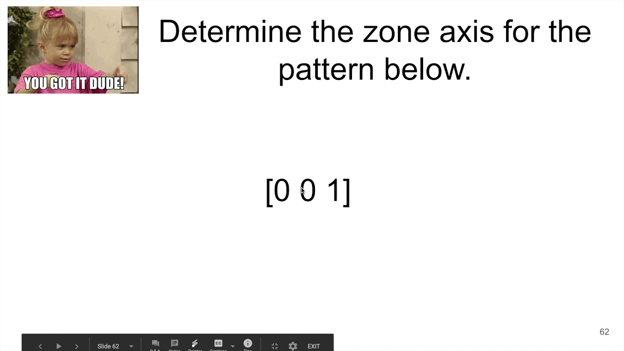 MSE 585 F20 Lecture 21 Module 2 - TEM SAD: Indexing Cubic Patterns Example