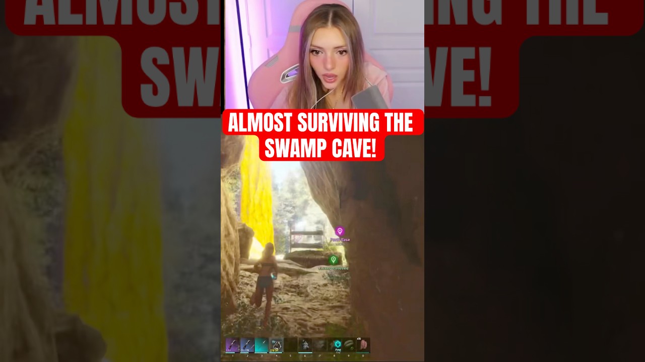 Вход в болотную пещеру в Ark Survival Ascended!! #arksurvivalascended #gamergirl #twitchclips