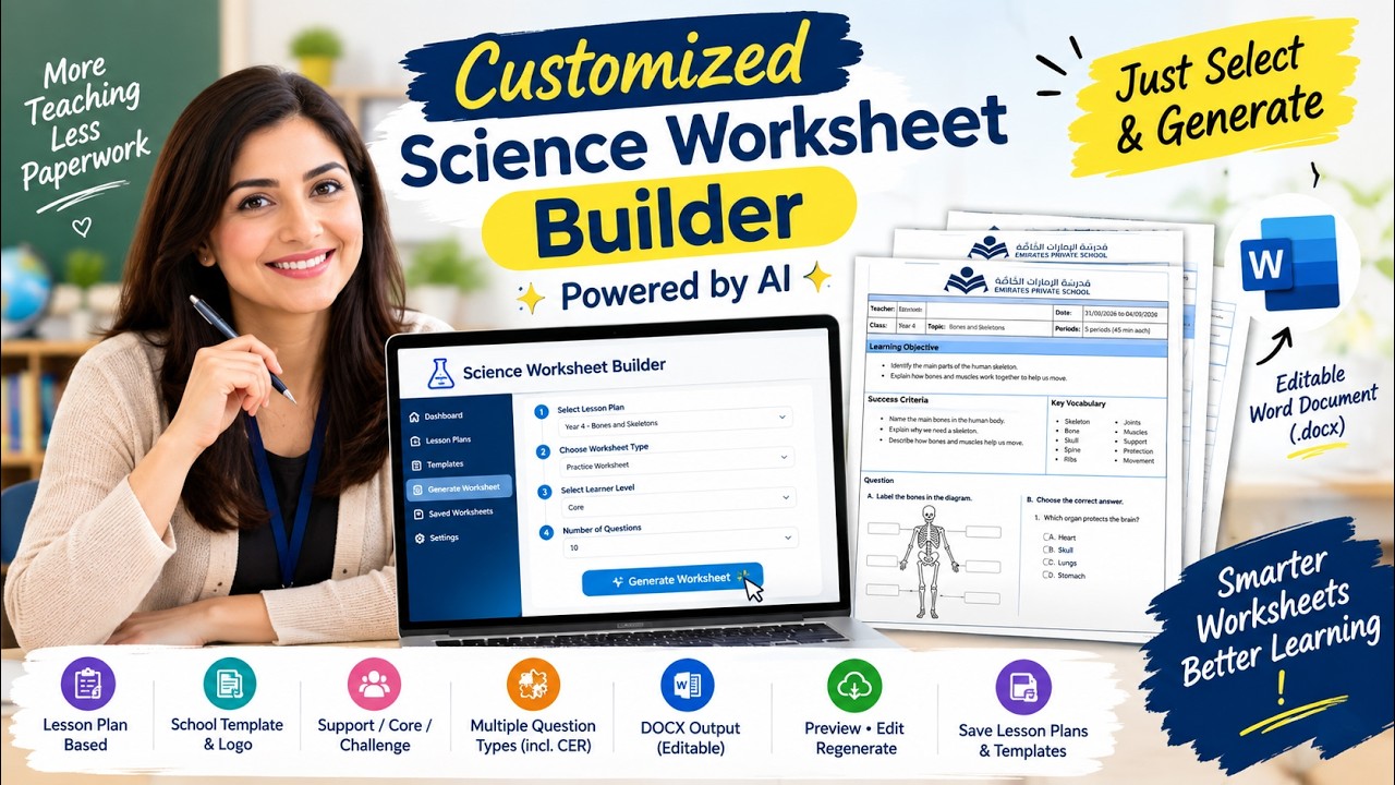 AI-Powered Science Worksheet Generator | Lesson Plan to Word Worksheet