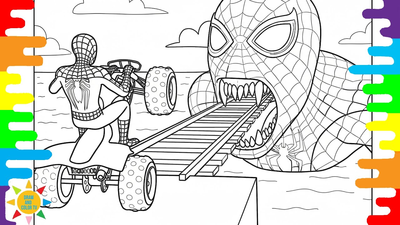 SPIDER-MAN vs. MONSTER SPIDEY HEAD Coloring Pages #artcoloring