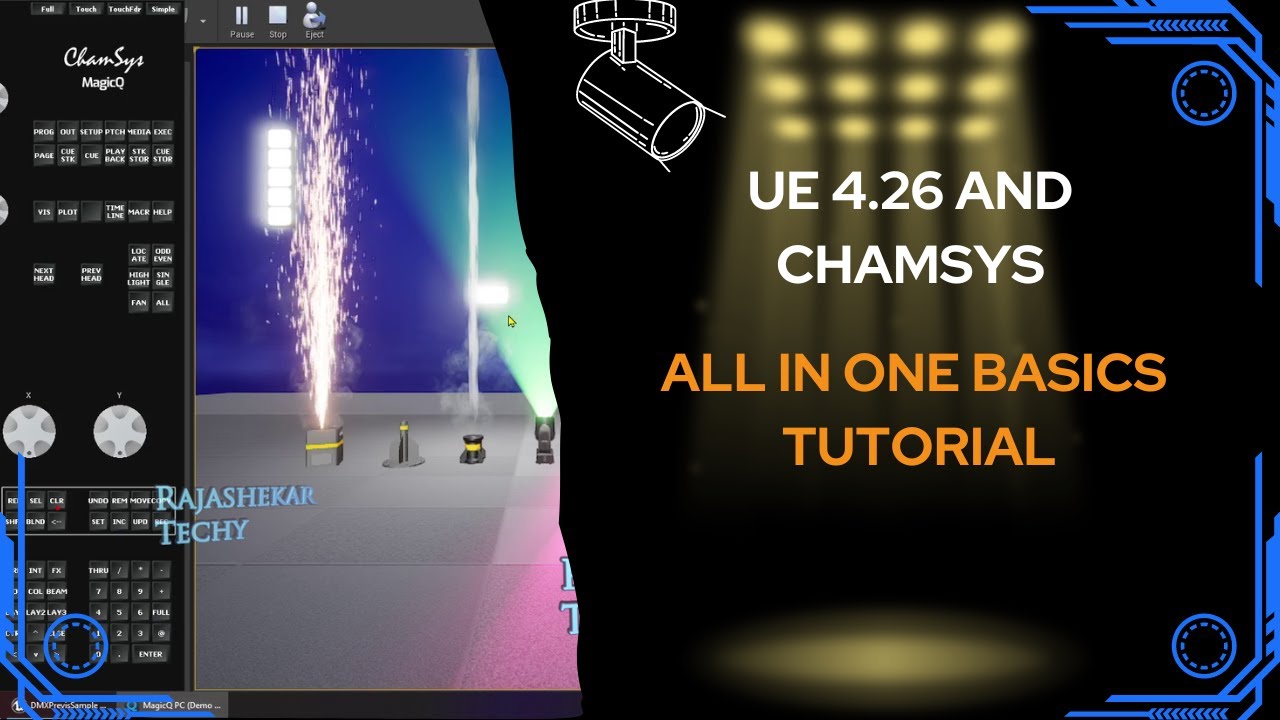 DMX all in one Tutorial | Chamsys and Unreal Engine 4.26 | Patching all Fixtures and Simulating