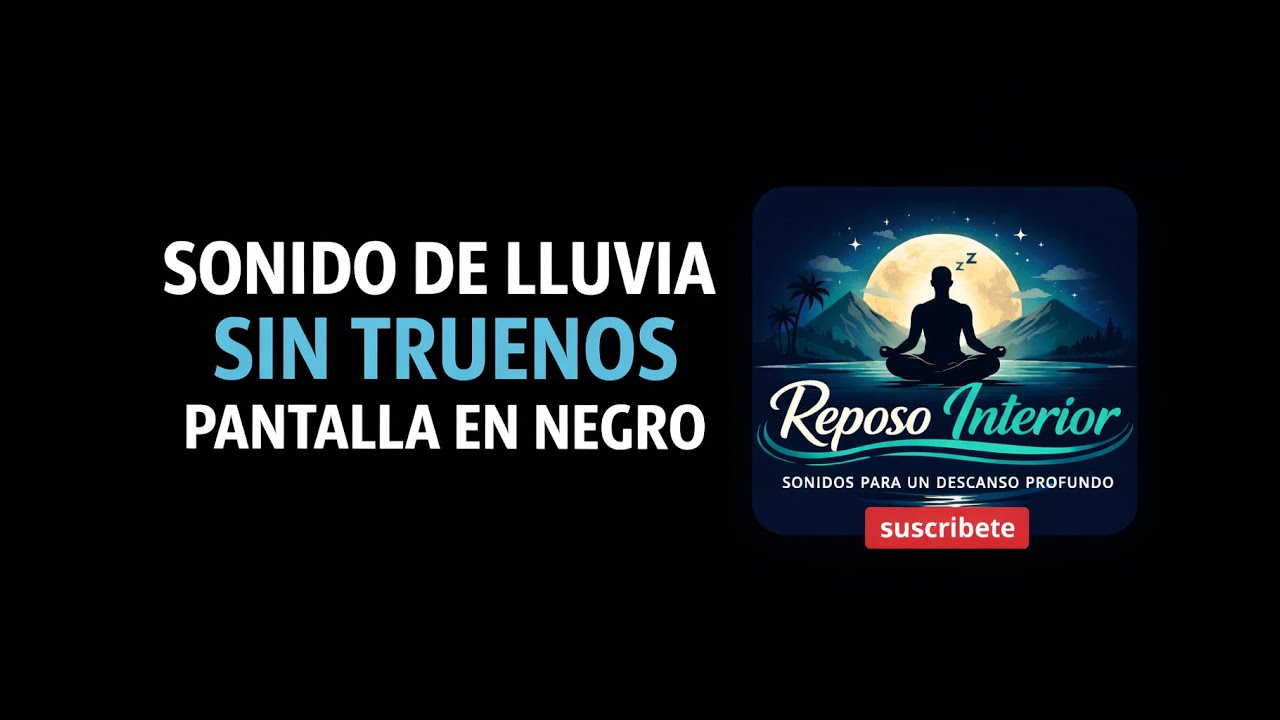 Sonido de lluvia sin truenos pantalla negra