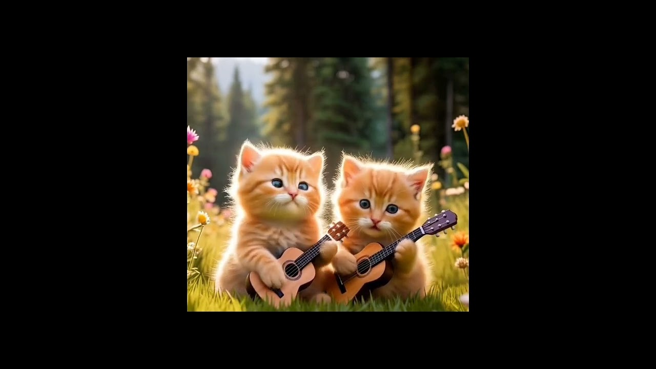 The Chillest Kittens Playing Acoustic Guitar