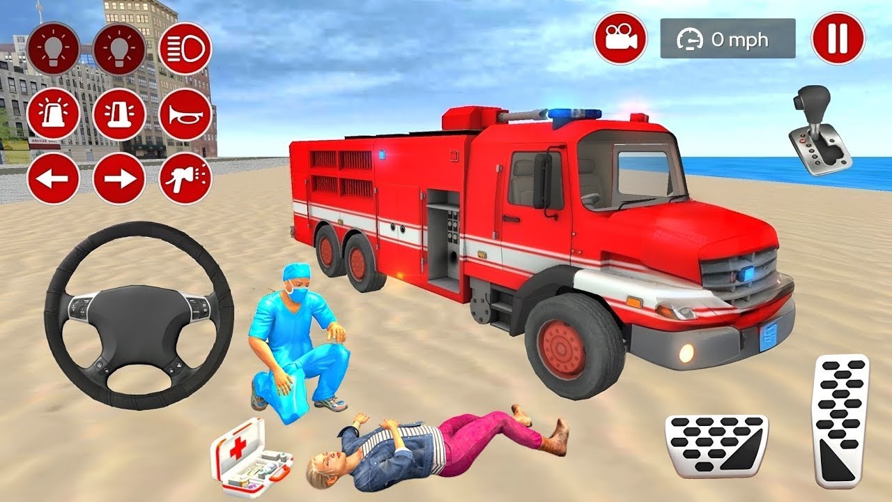 Real Fire Truck Driving Simulator 2020 - New Fire Fighting Fireman's Daily Job - Android GamePlay