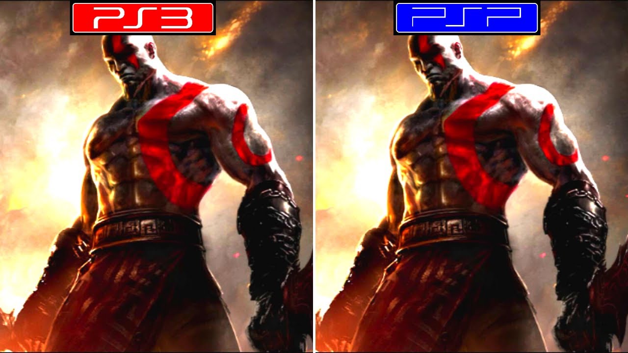God of War Ghost Of Sparta  [ Ps3 vs  PSP ] Graphics and FPS Comparison
