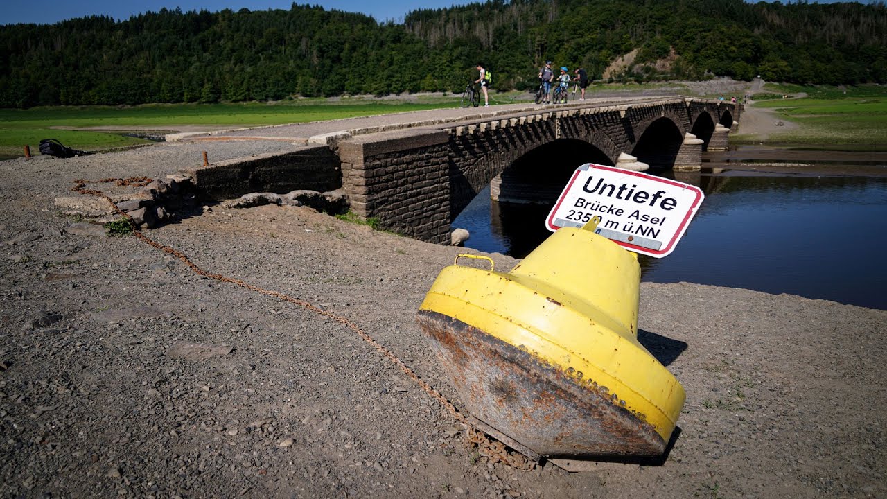 Niedrigwasser im Edersee belastet den Tourismus