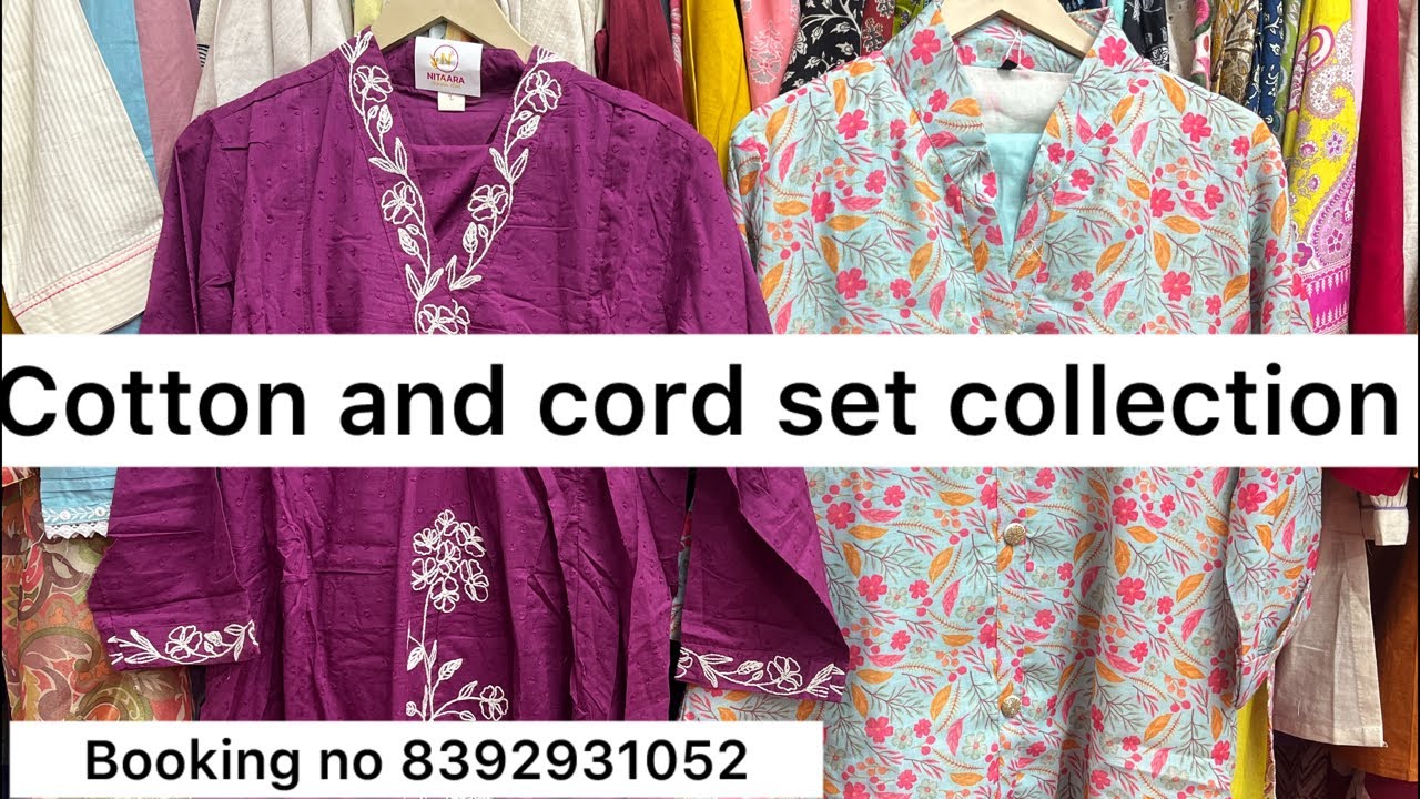 Cotton 3 pc and  cord set collection summer wear Booking no 8392931052