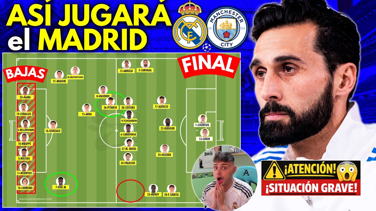 ⚠ Así JUGARÁ el REAL MADRID ante el MANCHESTER CITY! SITUACIÓN MUY GRAVE