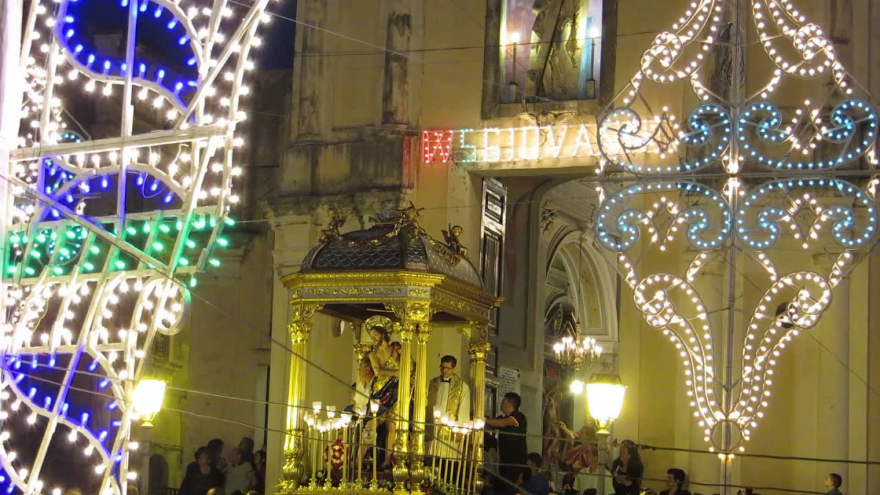 Uscita San Giovanni Battista 2014 a S Giovanni Montebello e Spettacolo Pirotecnico Giuseppe La Rosa