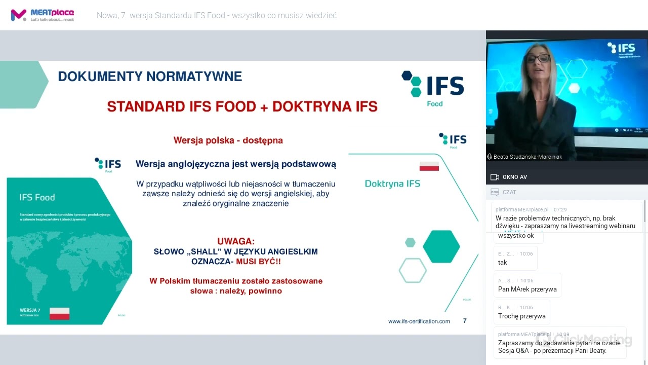 Webinar: Nowa &ndash; 7. wersja standardu IFS Food &ndash; wszystko co musisz wiedzieć.
