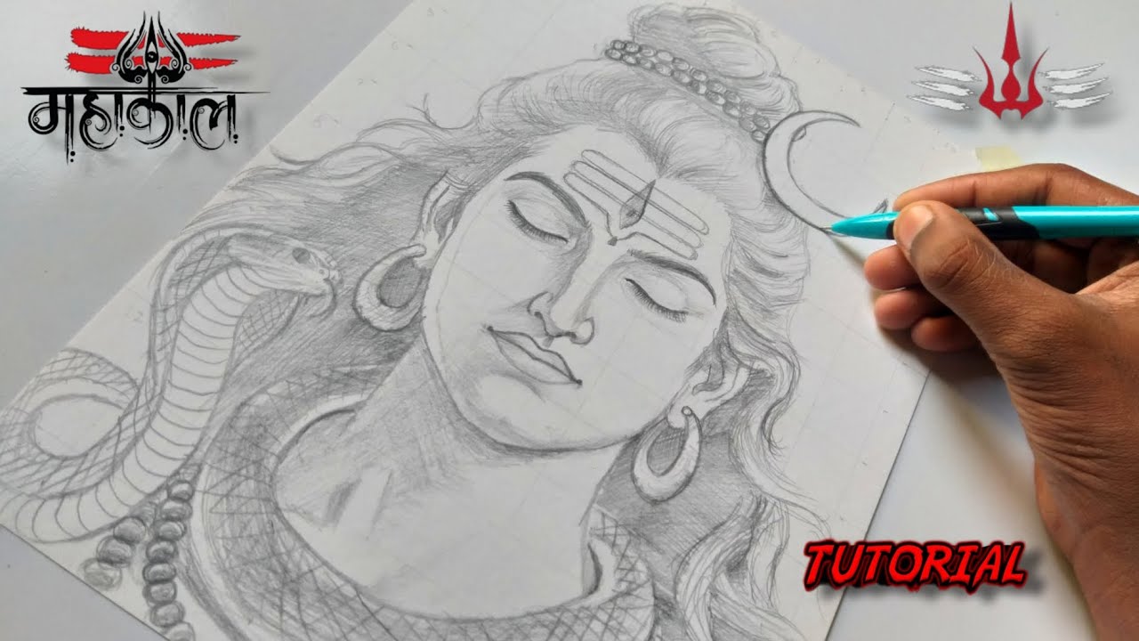 Lord Shiva Drawing, Mahadev Drawing, Outline Tutorial 😍