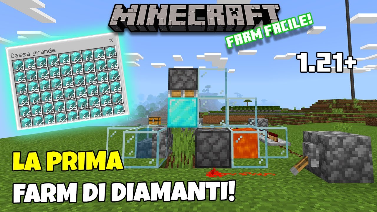 La PRIMA FARM di DIAMANTI FUNZIONANTE per BEDROCK EDITION 100% REAL || MINECRAFT ITA