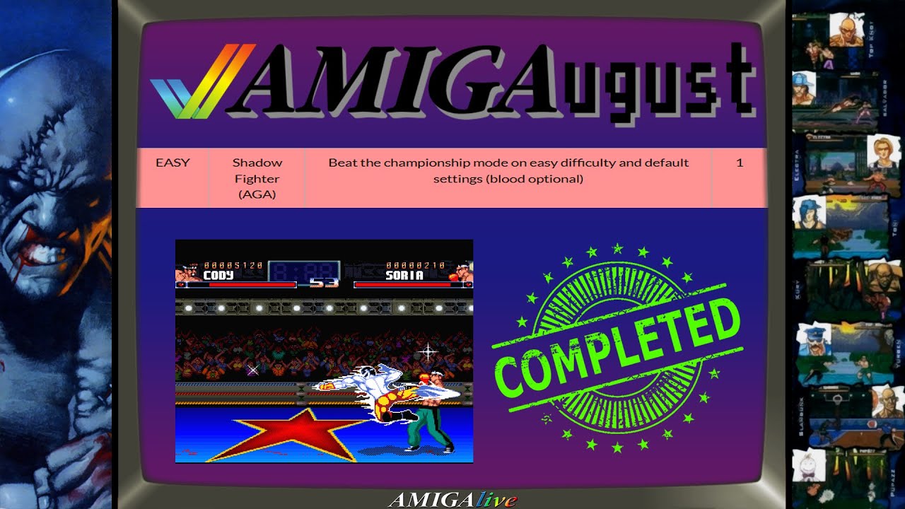 #AMIGAugust by AMIGALive - SHADOW FIGHTER - CHALLENGE COMPLETED (Beat the game on easy difficulty)