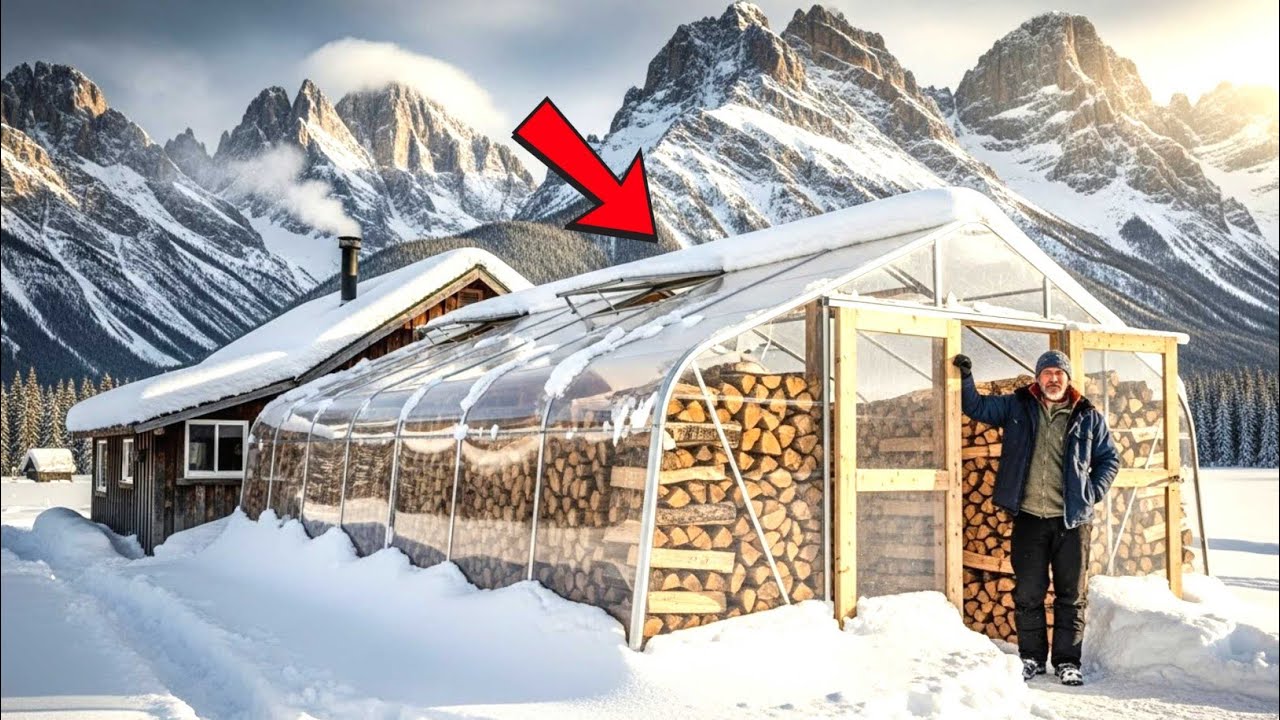 They Laughed When He Built a Greenhouse Around His Cabin Until His Firewood Stayed Dry All Winter