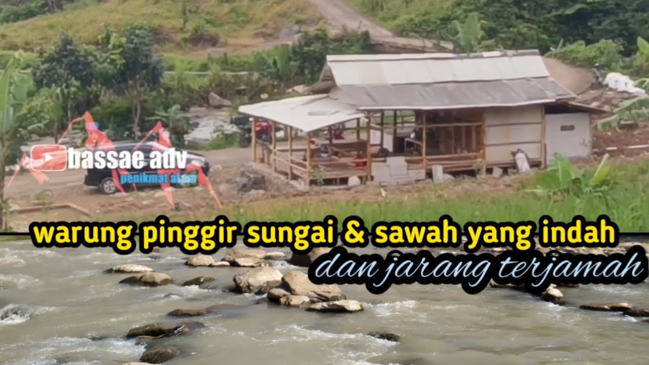 warung di pinggir sungai dan sawah yang sangat indah dan jarang di jamah