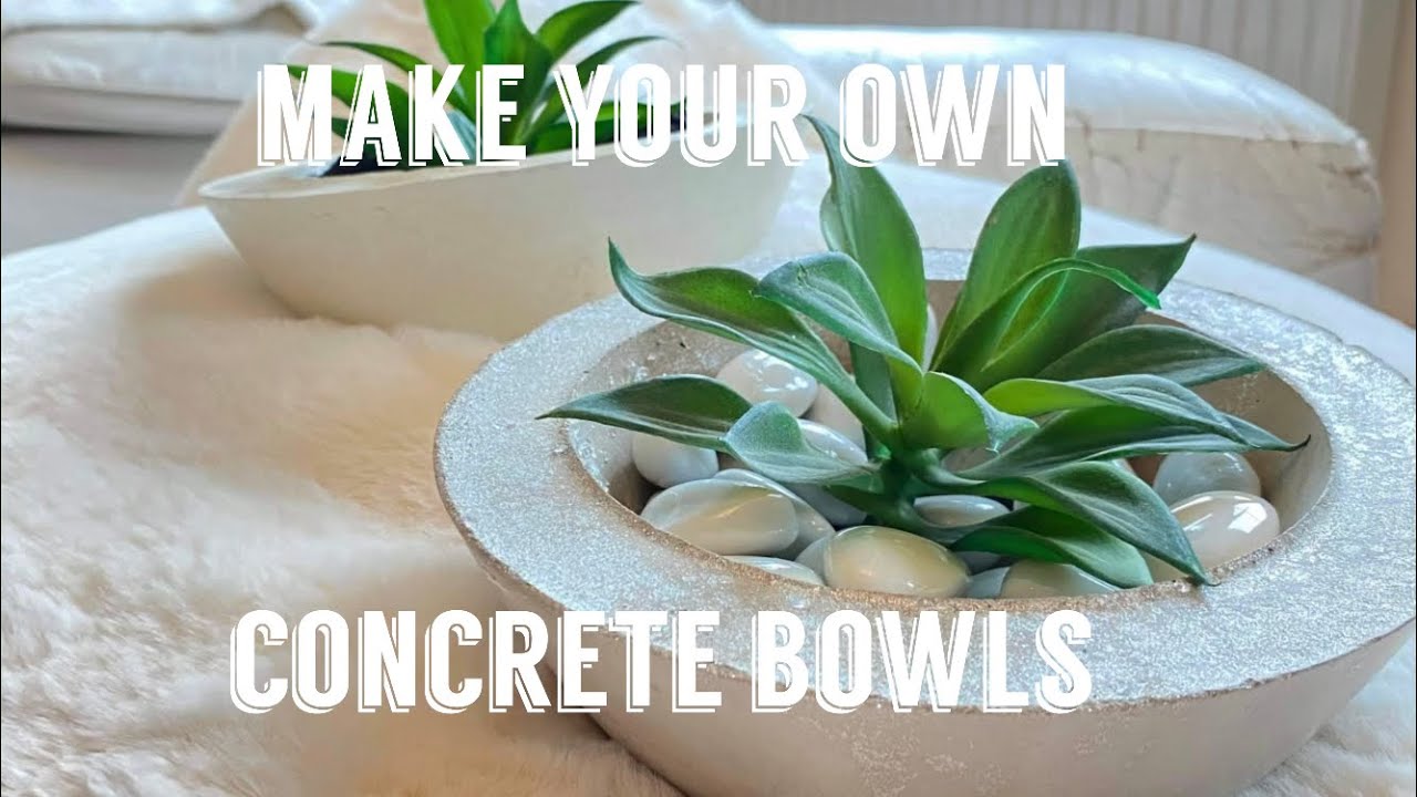 White Cement | DIY Concrete Bowl | Glitter Concrete | DIY Restoration Hardware