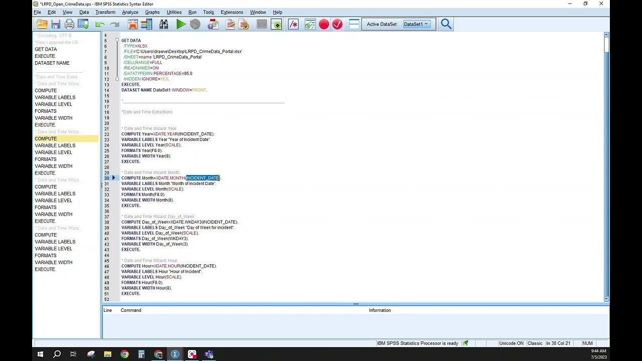 SPSS: Date and Time Wizard