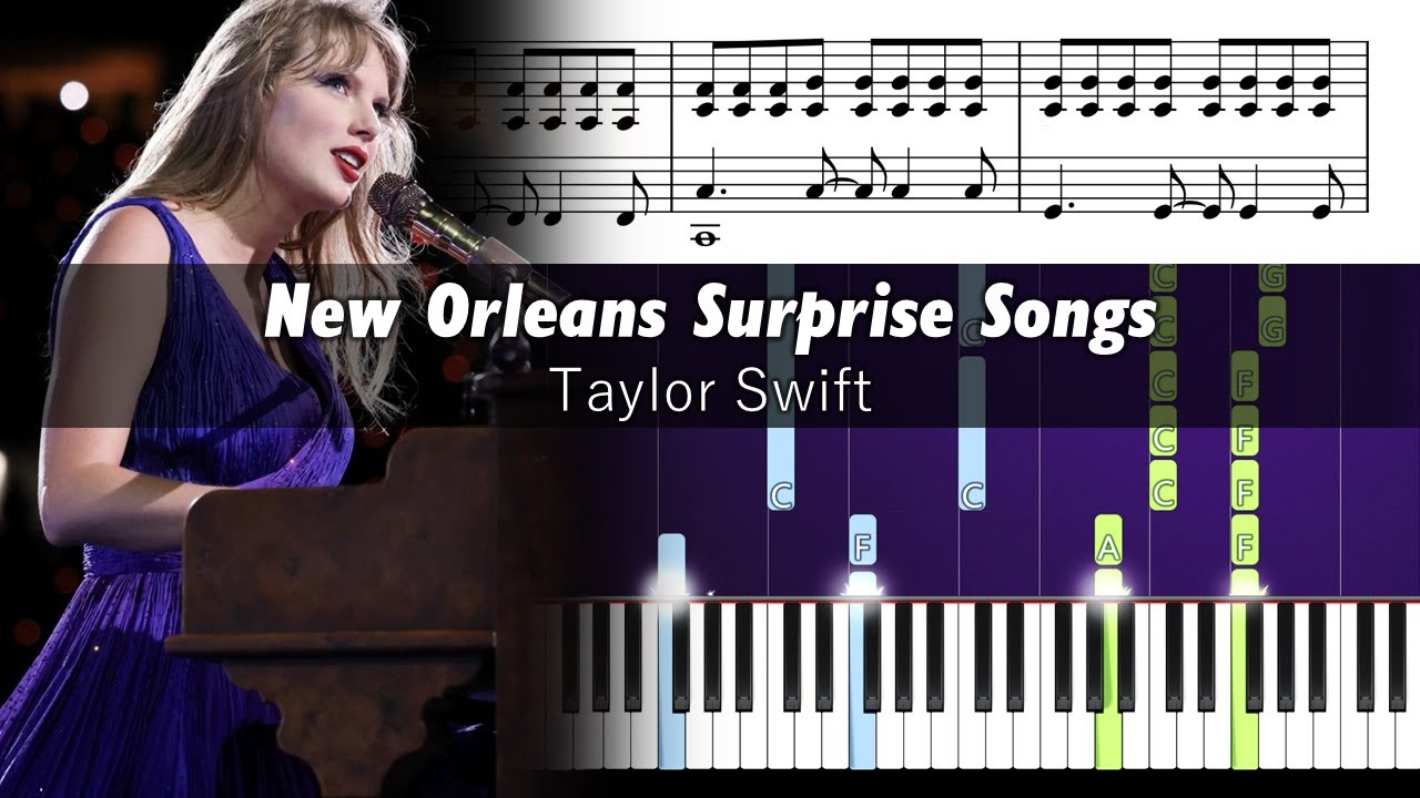 Taylor Swift - New Orleans Surprise Songs - Accurate Piano Tutorial with Sheet Music