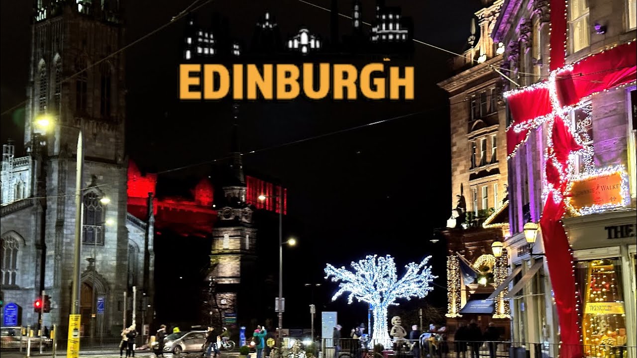 2023 Christmas Walk In Edinburgh’s New Town| Multrees Walk, St Andrew’s Square, George Street in 4K