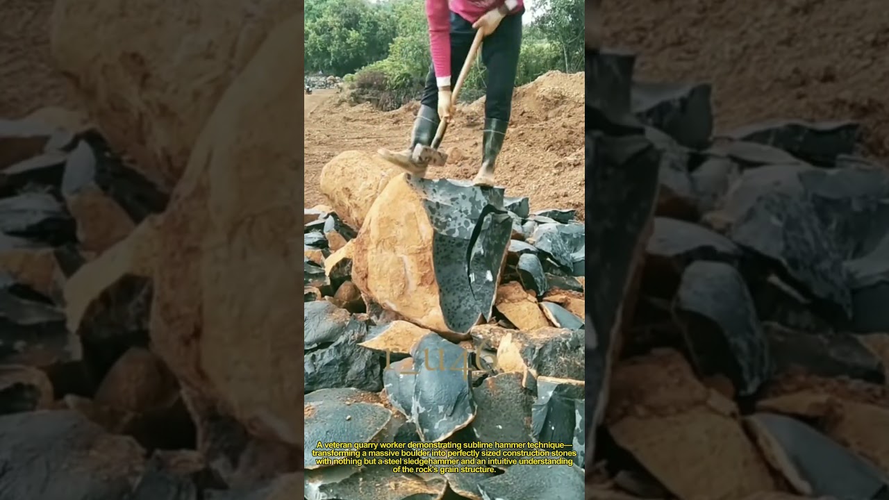 Stone Splitting Genius! Watch This Farmer Break Rocks Like Butter 🔨 | Ancient Craft