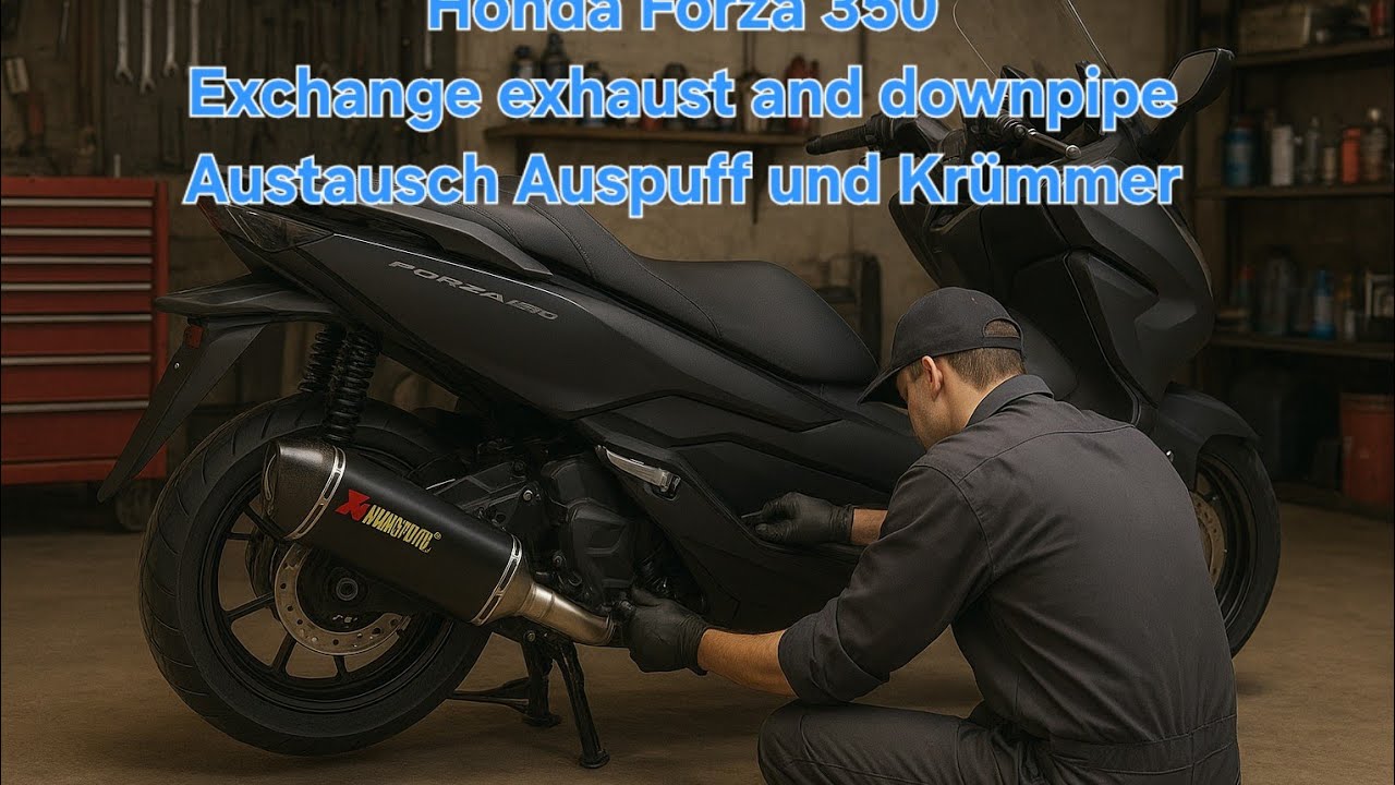 Honda Forza 350 - Exchange of exhaust and downpipe