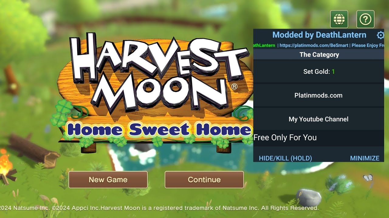 Harvest Moon: Home Sweet Home Mod Menu